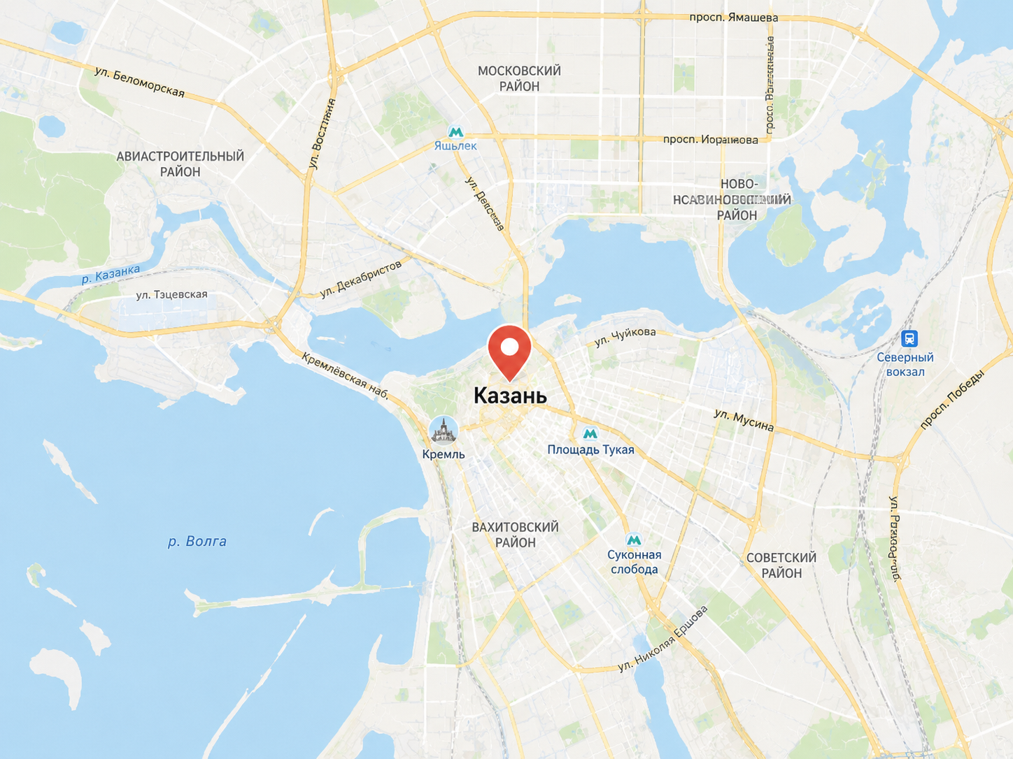 Карта районов выезда по Казани и области